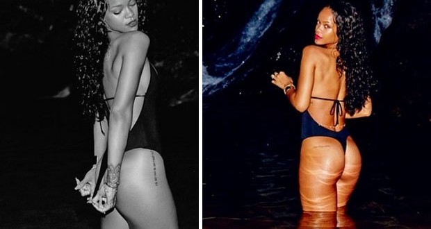 بالصور: Rihanna  بالبيكيني في إحدى بحيرات البرازيل