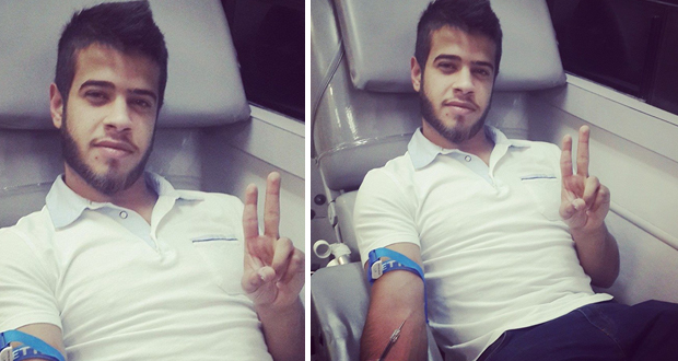 متابعة بالصورة: أدهم نابلسي تبرّع بالدّم لأهل فلسطين وغزّة
