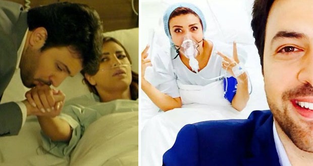 بالصورة: تيم حسن Selfie وأمل بوشوشة خلفي في المستشفى