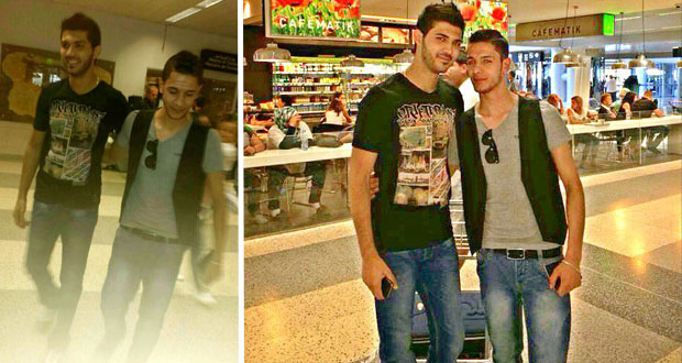 بالصور: زكي شريف إستقبل زميله مصعب الخطيب في مطار بيروت