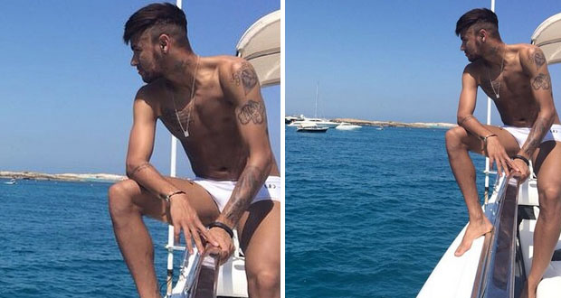 بالصورة: Neymar ينشر صورة له شبه عاري وسط البحر