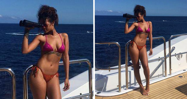 بالصورة: Rihanna مثيرة بالبيكيني وسط البحر وتشعل المواقع
