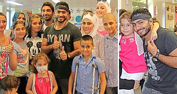 تامر حسني زار مستشفى سرطان الأطفال في لبنان وزرع الفرحة في قلوب الصغار
