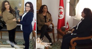 لطيفة التونسية بضايفة الوزيرة سميرة مرعي فريعة في تونس