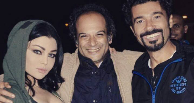 هيفاء وهبي مع خالد النبوي ومحمد علي في كواليس تصوير مريم