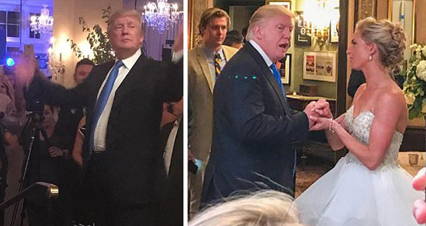 دونالد ترامب يقتحم حفل زفاف ويفاجئ العروسين