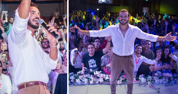 سامو زين يحتفل مع الطلاب ويغني جديده في الإسكندرية – بالصور