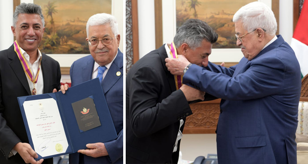 الرئيس الفلسطيني محمود عباس يُقلد عمر العبداللات “وسام الثقافة والعلوم والفنون”