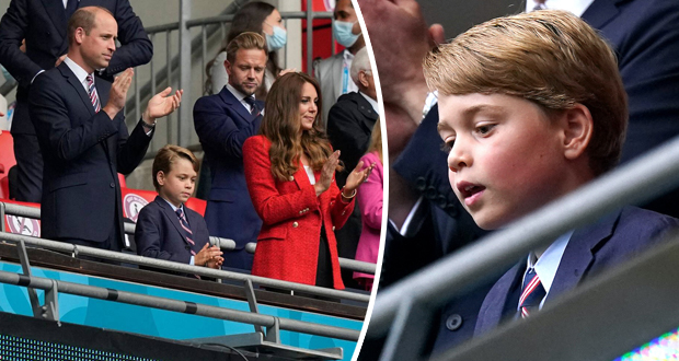 الأمير جورج ينضم لوالديه كيت وويليام في مباراة إنجلترا وألمانيا